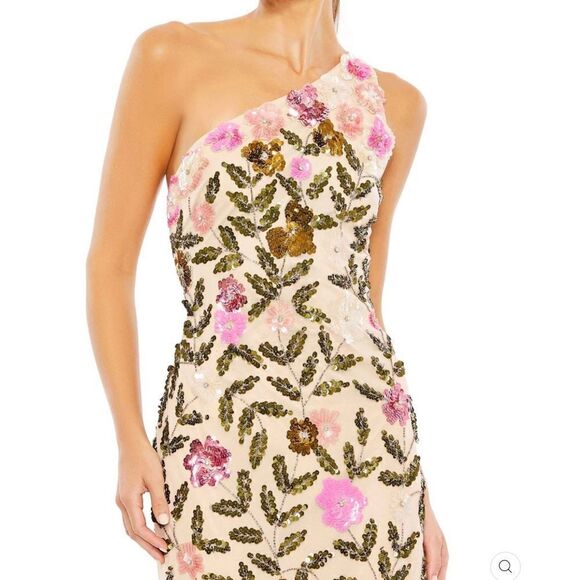Mac Duggal 10903 Womens FLORAL SEQUINED ONE SHOULDER COLUMN GOWN - Picture 3 of 15